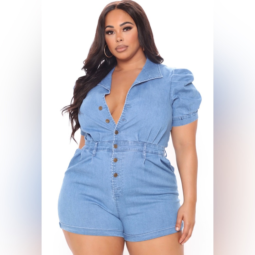 Not Your Girl Denim Romper (Fashionova)